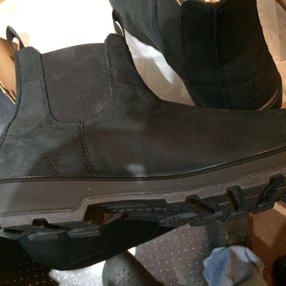 Men's Skechers Ankle Boots Black Leather Nubuck Size US 12 New - Picture 4 of 8